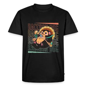 chien raton laveur chien raton laveur Enok Japon - T-shirt Premium bio Homme - noir - Devant - Nico (187cm)