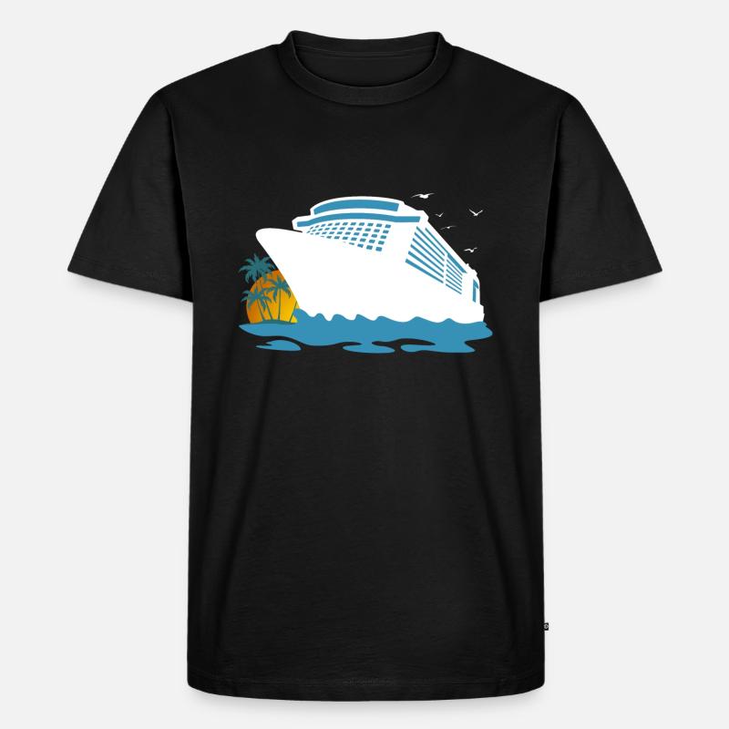 Kreuzfahrt, Kreuzfahrtschiff, Schiffsreise - Männer Premium Bio T-Shirt - Schwarz