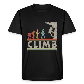 Climb Evolution Escalade Funny Climber Boulder - Men's Premium Organic T-Shirt - black - Front - Nico (187cm)