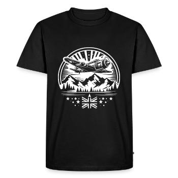 Vintage Royal Air Force Airplane 1944 T-Shirt - Men's Premium Organic T-Shirt - black - Front - Nico (187cm)