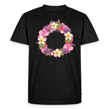 vide,fleurs,couronne florale,illustration - T-shirt Premium bio Homme - noir - Devant - Nico (187cm)