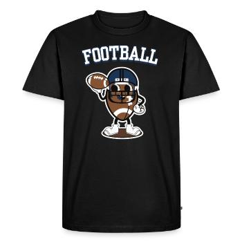 American Football Retro Logo Mascot - Men's Premium Organic T-Shirt - black - Front - Nico (187cm)