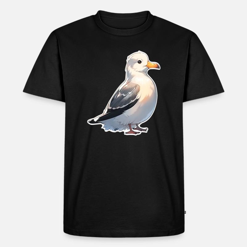 Möwe - Männer Premium Bio T-Shirt - Schwarz