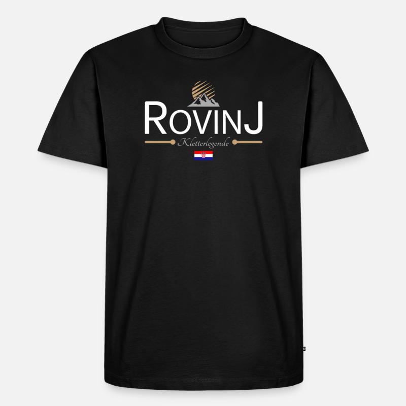 Rovinj Klettern - Männer Premium Bio T-Shirt - Schwarz