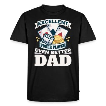 Excellent Joueur de Poker encore meilleur papa Casino - T-shirt Premium bio Homme - noir - Devant - Nico (187cm)