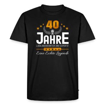 Beamter 40 Jahre Jubiläum - Männer Premium Bio T-Shirt - Schwarz - Vorne - Nico (187cm)