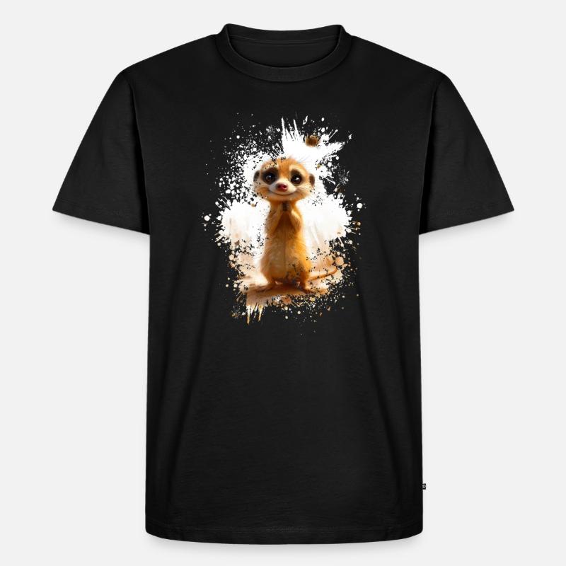 Erdmännchen - Männer Premium Bio T-Shirt - Schwarz