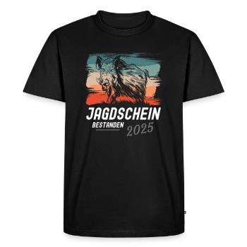 Jagdschein Bestanden 2025 - Männer Premium Bio T-Shirt - Schwarz - Vorne - Nico (187cm)