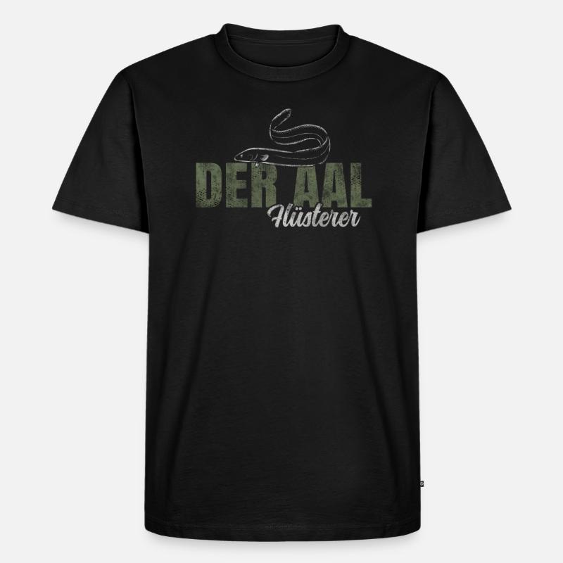Der Aal Flüsterer - Männer Premium Bio T-Shirt - Schwarz