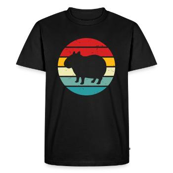 Rétro Sunset Capybara - T-shirt Premium bio Homme - noir - Devant - Nico (187cm)