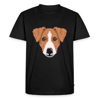 Pixel chien - T-shirt Premium bio Homme - noir - Devant - Nico (187cm)