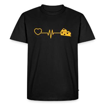 Cadeau d'amant de fromage de fromage battement de coeur drôle ECG - T-shirt Premium bio Homme - noir - Devant - Nico (187cm)