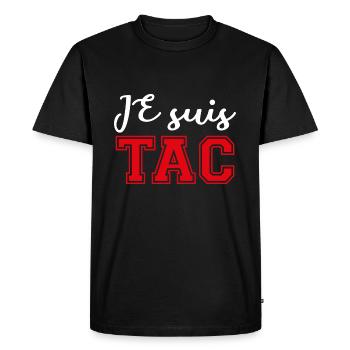 Je Suis TAC -TIC et TAC- TIC TAC Duo Drôle Cadeau - T-shirt Premium bio Homme - noir - Devant - Nico (187cm)