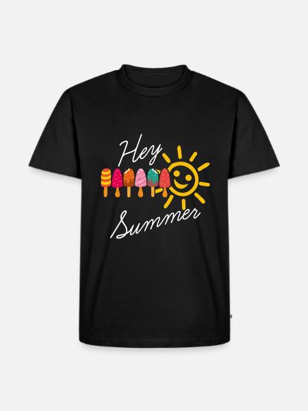 Hello summer sunshine and popsicles - Men's Premium Organic T-Shirt - black
