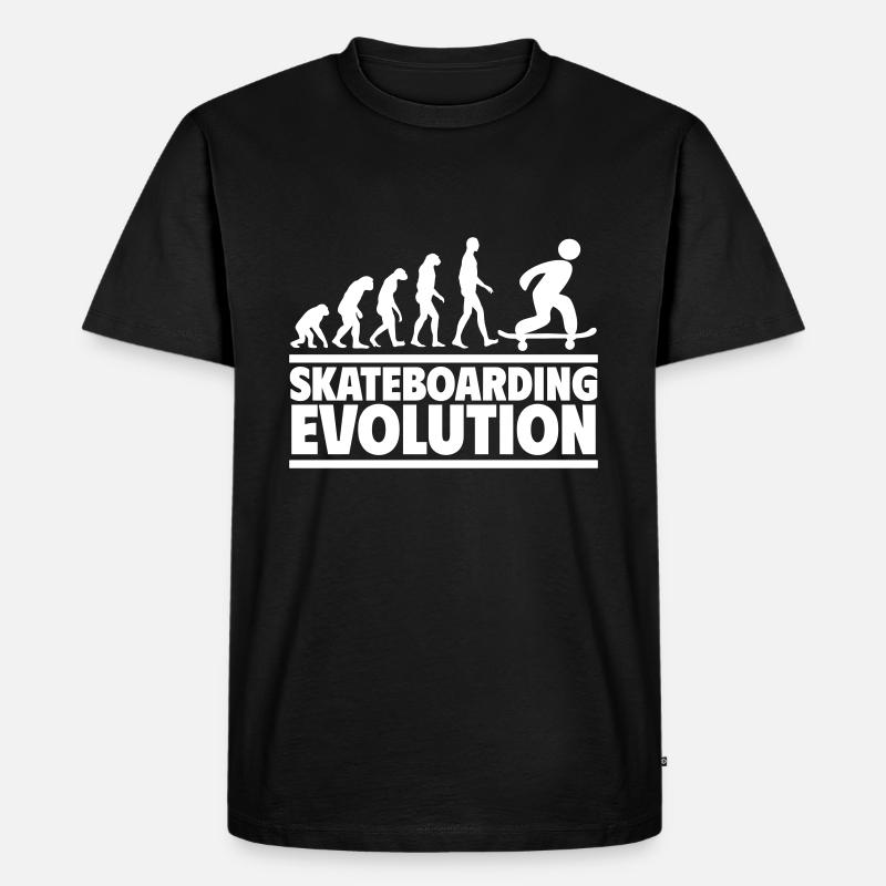 Skateboarding Evolution - Männer Premium Bio T-Shirt - Schwarz