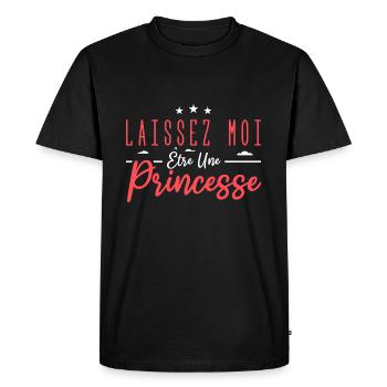 laissez moi être une princesse - T-shirt Premium bio Homme - noir - Devant - Nico (187cm)