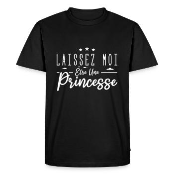 laissez moi être une princesse - T-shirt Premium bio Homme - noir - Devant - Nico (187cm)