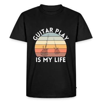 JOUER DE LA GUITARE EST MA GUITARE DE VIE - T-shirt Premium bio Homme - noir - Devant - Nico (187cm)