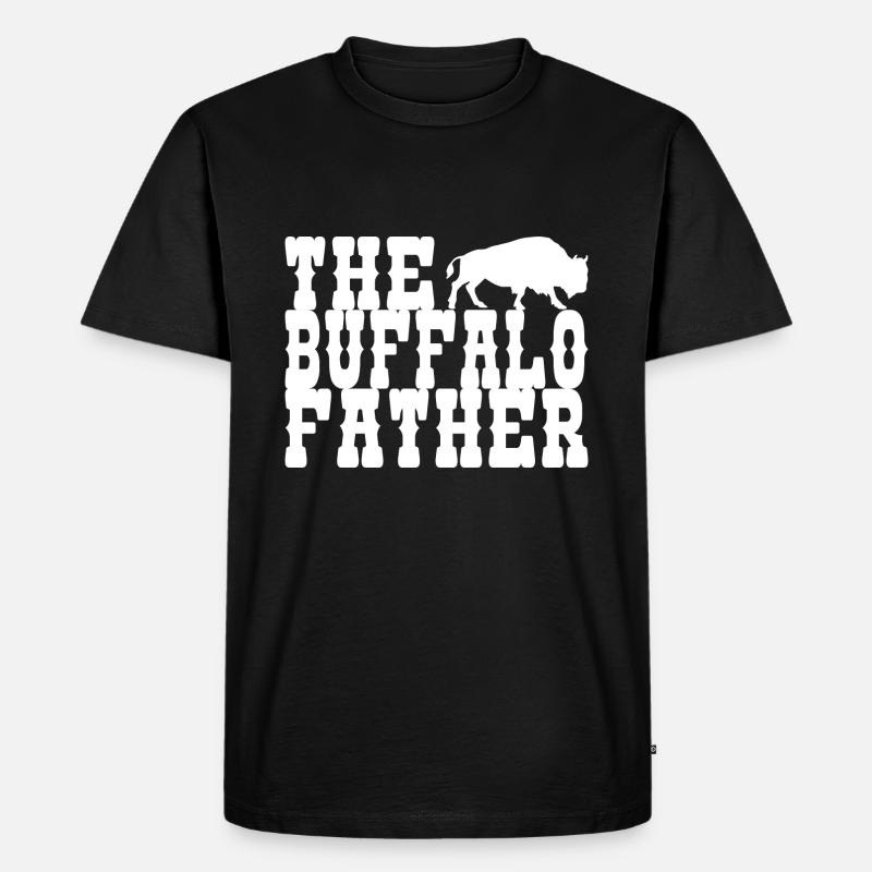 Buffalo Father - Männer Premium Bio T-Shirt - Schwarz