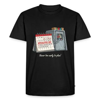 Jour de l’Apocalypse - Plan B pour les urgences - T-shirt Premium bio Homme - noir - Devant - Nico (187cm)
