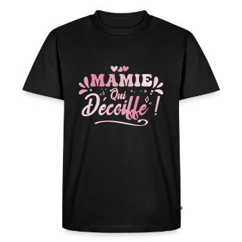 Meilleure Mamie Qui Décoiffe, Idée Cadeau Mamie - T-shirt Premium bio Homme - noir - Devant - Nico (187cm)