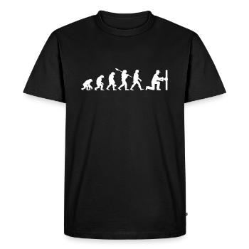 Evolution plombier - T-shirt Premium bio Homme - noir - Devant - Nico (187cm)