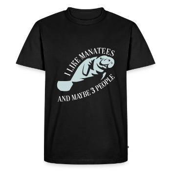 I love manatees, the floaty potatoe - Men's Premium Organic T-Shirt - black - Front - Nico (187cm)