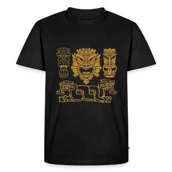 Signes mystiques Masques Figures et Motifs - T-shirt Premium bio Homme - noir - Devant - Nico (187cm)
