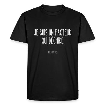 je suis un facteur qui déchire - T-shirt Premium bio Homme - noir - Devant - Nico (187cm)