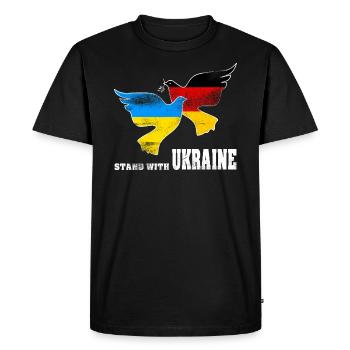 Ukraine - Men's Premium Organic T-Shirt - black - Front - Nico (187cm)