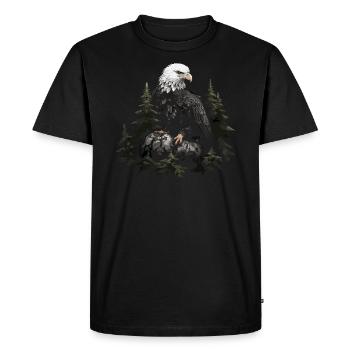 Forêt animale d’aigle à tête blanche - T-shirt Premium bio Homme - noir - Devant - Nico (187cm)