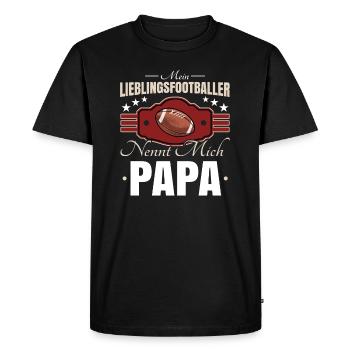 Football Papa - Männer Premium Bio T-Shirt - Schwarz - Vorne - Nico (187cm)