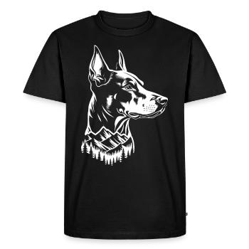 Doberman Dog Mountain - Men's Premium Organic T-Shirt - black - Front - Nico (187cm)