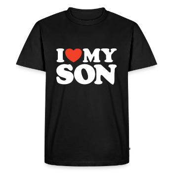 I Love My Son Heart Shirt - Men's Premium Organic T-Shirt - black - Front - Nico (187cm)