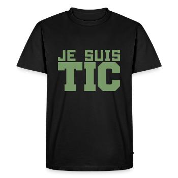 Je Suis TIC -TIC et TAC- TIC TAC Duo Drôle Cadeau - T-shirt Premium bio Homme - noir - Devant - Nico (187cm)
