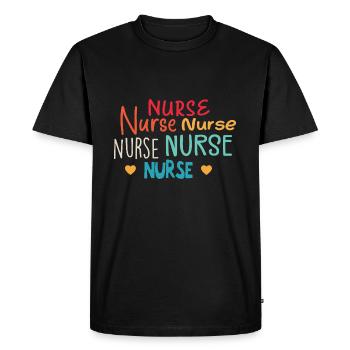 Infirmière - infirmière cadeau - T-shirt Premium bio Homme - noir - Devant - Nico (187cm)