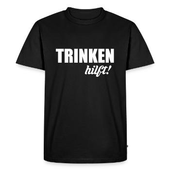 Drinking helps! Beer Beer Party celebrate weekend - Men's Premium Organic T-Shirt - black - Front - Nico (187cm)