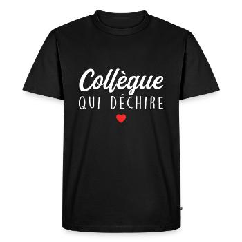 Collègue Qui Déchire - T-shirt Premium bio Homme - noir - Devant - Nico (187cm)