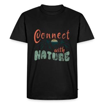 Connectez-vous avec la nature - naturverbunden - Spruch - T-shirt Premium bio Homme - noir - Devant - Nico (187cm)