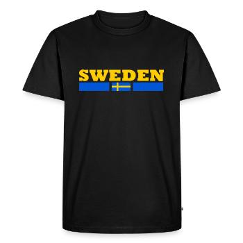 Drapeau suède - T-shirt Premium bio Homme - noir - Devant - Nico (187cm)