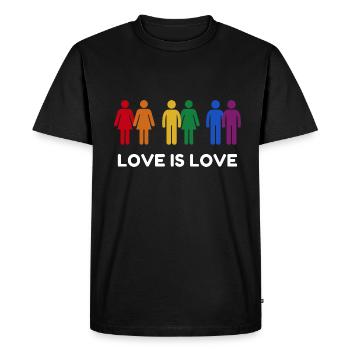 Love is Love - Men's Premium Organic T-Shirt - black - Front - Nico (187cm)