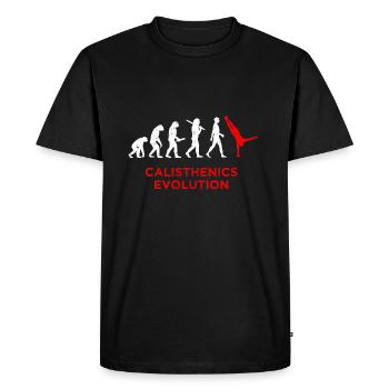 Calisthenics Evolution Bodweightworkout Fitness - T-shirt Premium bio Homme - noir - Devant - Nico (187cm)