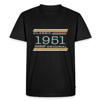 Vintage 1951, Classique, Original(e) - T-shirt Premium bio Homme - noir - Devant - Nico (187cm)