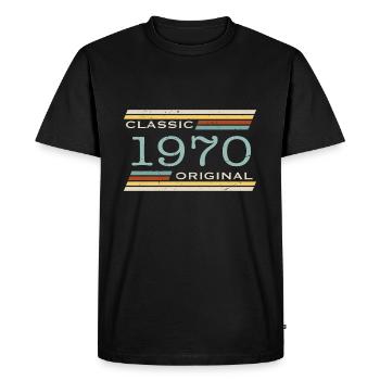 Vintage 1970, Classique, Original(e) - T-shirt Premium bio Homme - noir - Devant - Nico (187cm)