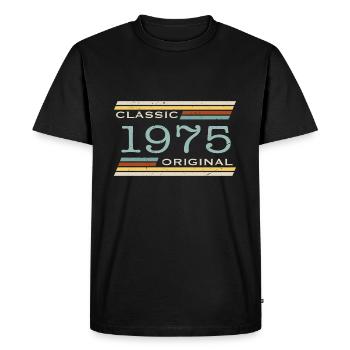 Vintage 1975, Classique, Original(e) - T-shirt Premium bio Homme - noir - Devant - Nico (187cm)