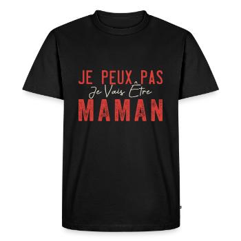 je peux pas je vais être maman | Future maman - T-shirt Premium bio Homme - noir - Devant - Nico (187cm)