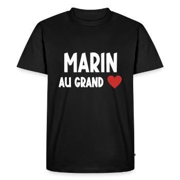 marin au grand cœur - T-shirt Premium bio Homme - noir - Devant - Nico (187cm)