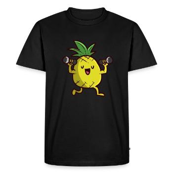 La cloche muette de l'ananas L'ananas est la cloche muette - T-shirt Premium bio Homme - noir - Devant - Nico (187cm)
