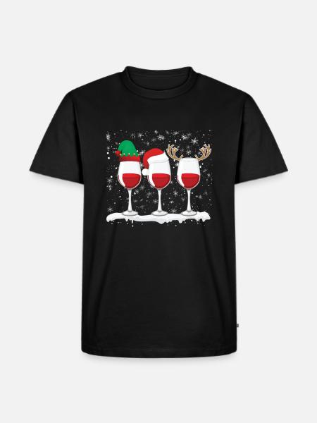 Weihnachten Weine Christmas Wines - Männer Premium Bio T-Shirt - Schwarz