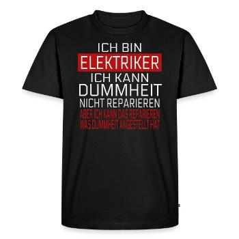 Ich Bin Elektriker Spruch Humor Geschenkidee - Männer Premium Bio T-Shirt - Schwarz - Vorne - Nico (187cm)